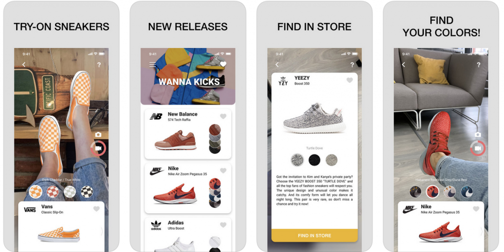 Wanna Kicks augmented reality app