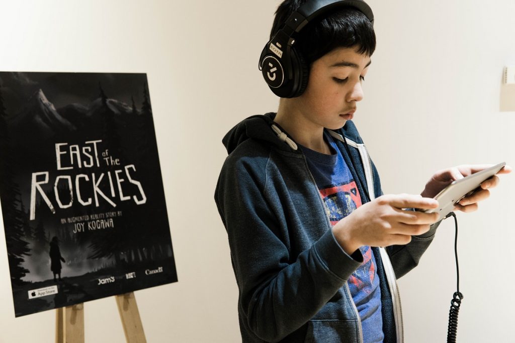 History Comes to Life In “East of the Rockies” – an AR Experience of Japanese Internment in Canada Guests of Haru Matsuri Spring Festival in Toronto experiencing East of the Rockies AR app.