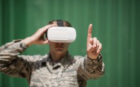 military man using VR
