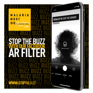 AR filter malaria must die stop the buzz