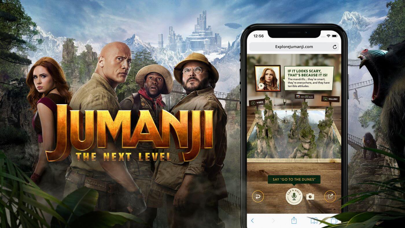 Jumanji The Next Level Comes to Theaters and Fans’ Devices as an Exciting WebAR Experience