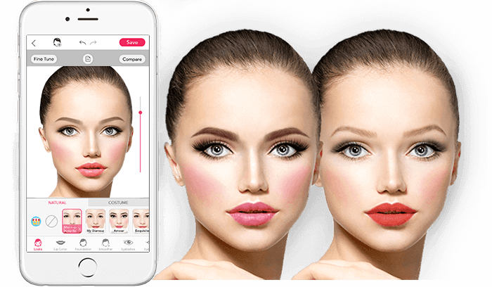 YouCam Makeup AR app with aritificial intelligence