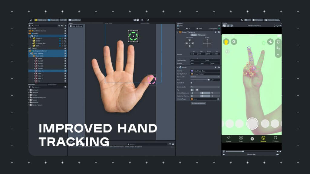 Snapchat - Lens Studio 3.4 - Hand Tracking