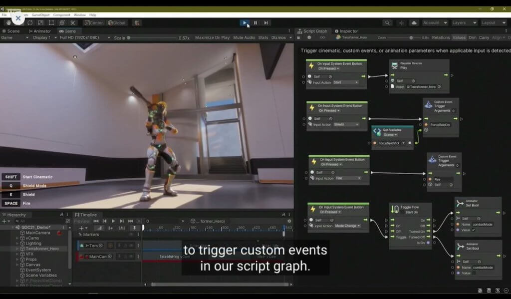 Unity visual scripting GDC 2021 showcase VR gaming