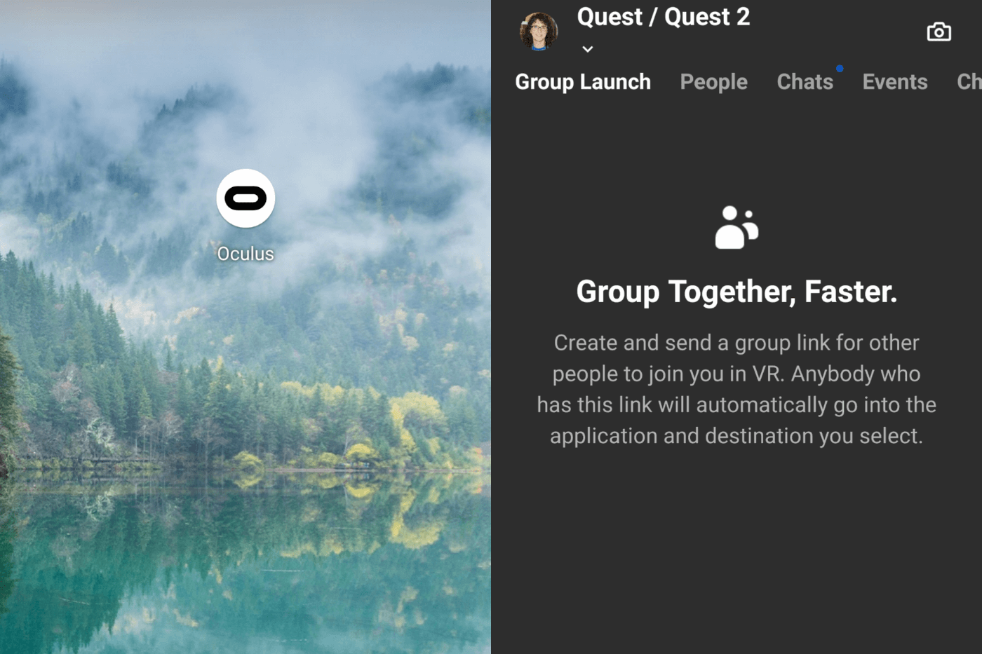 How to Create a Group Launch on Oculus App