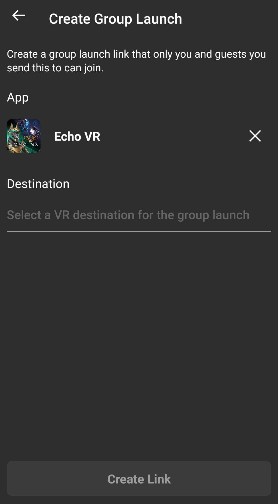 Oculus app Group Launch Step 5