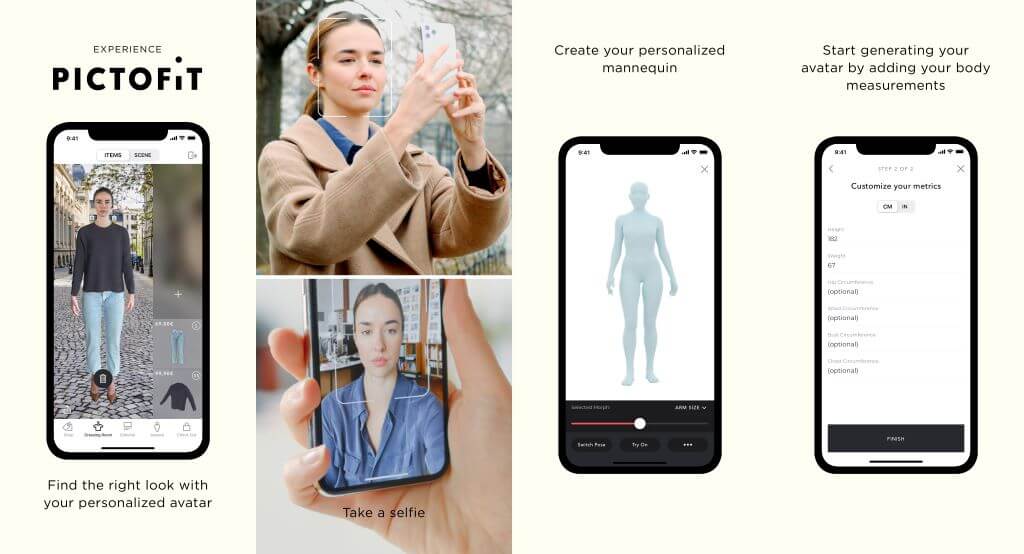 Pictofit augmented reality shopping app