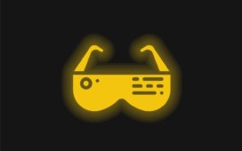 yellow AR glasses on black background