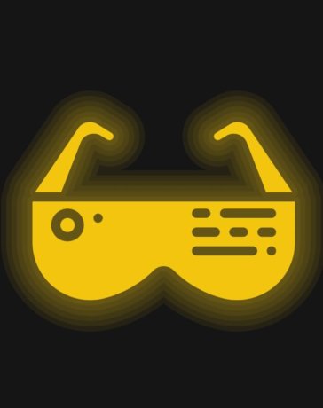 yellow AR glasses on black background