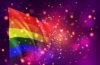 LGBTQ+ Virtual Reality - Equity and Inclusion Challenges - LGBTQ 3D flag on pink and purple background