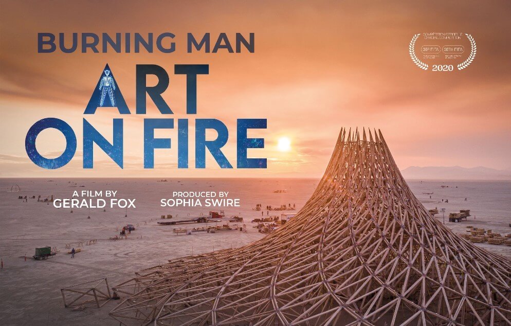 burning man art on fire poster - BRCvr Film Festival