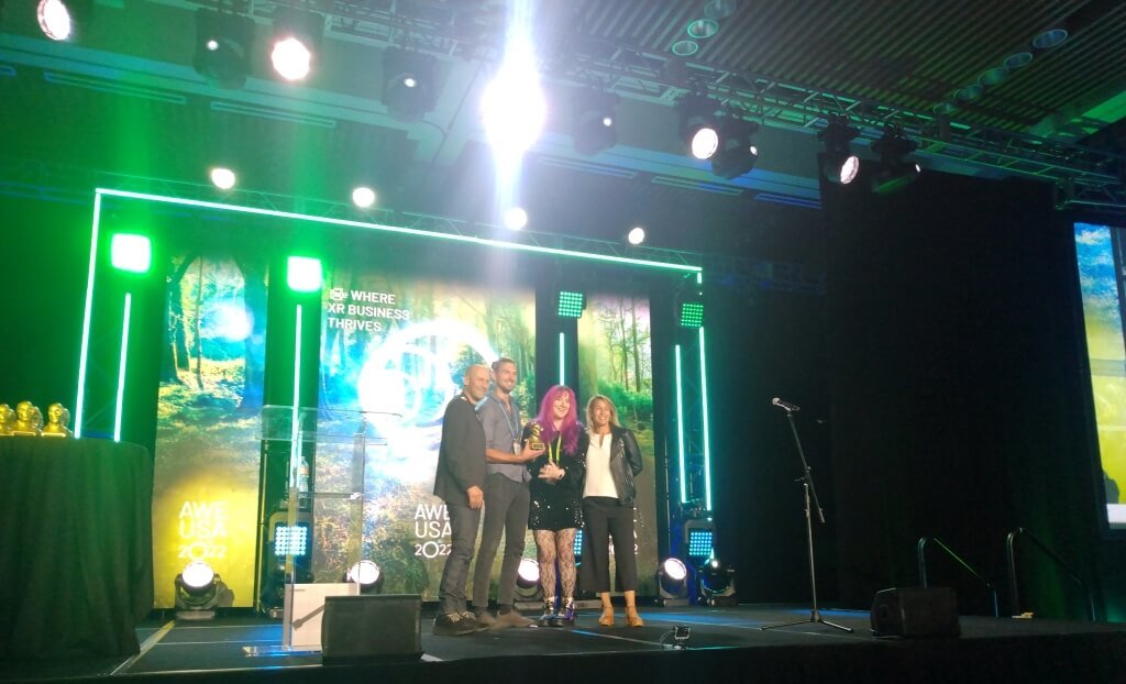 Auggie Awards - Best Indie Creator L-R Ori Inbar, John McClellan, Ashley Blake, Jenna Seiden