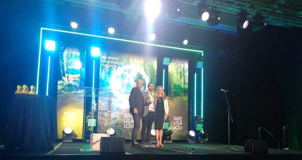 Auggie Awards - Best LBE L-R Ori Inbar, Jonathan Stephan Nowak Delgado, Joanna Popper