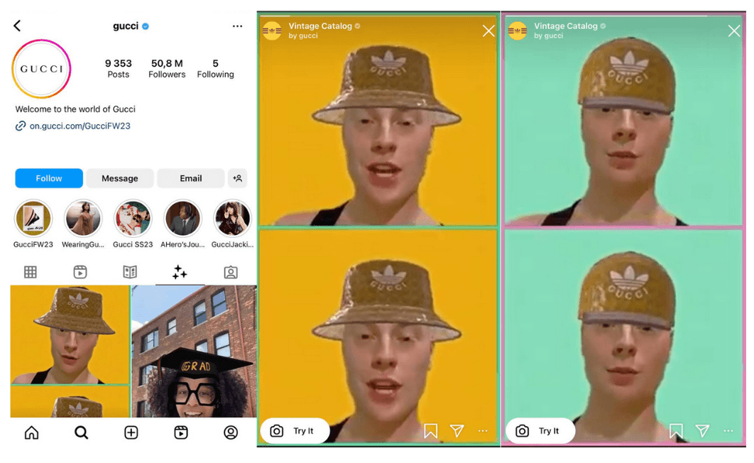 Gucci AR instagram filter